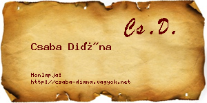 Csaba Diána névjegykártya