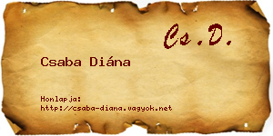Csaba Diána névjegykártya