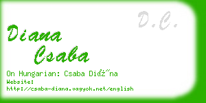 diana csaba business card